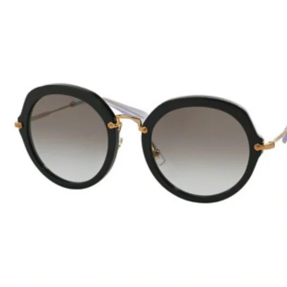 Miu Miu Gold and Black Sunglasses - Picture 3 of 8